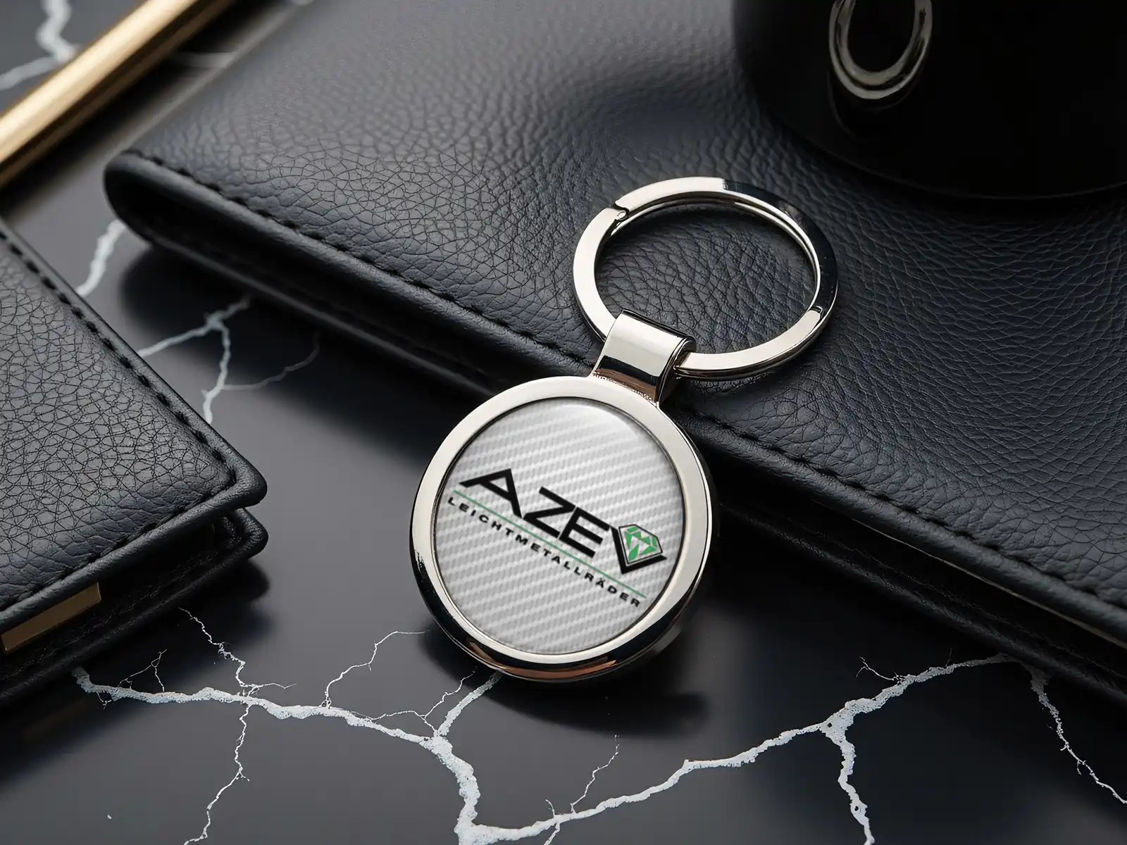 Azev Porte-clés Homme Acier Inox Épuré